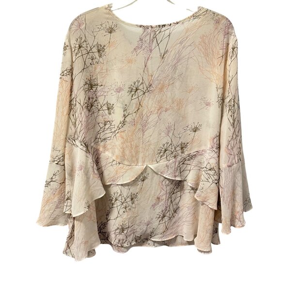 Cato Soft Botanical Print Layered Blouse Sz 22W multi blouse - Picture 7 of 11